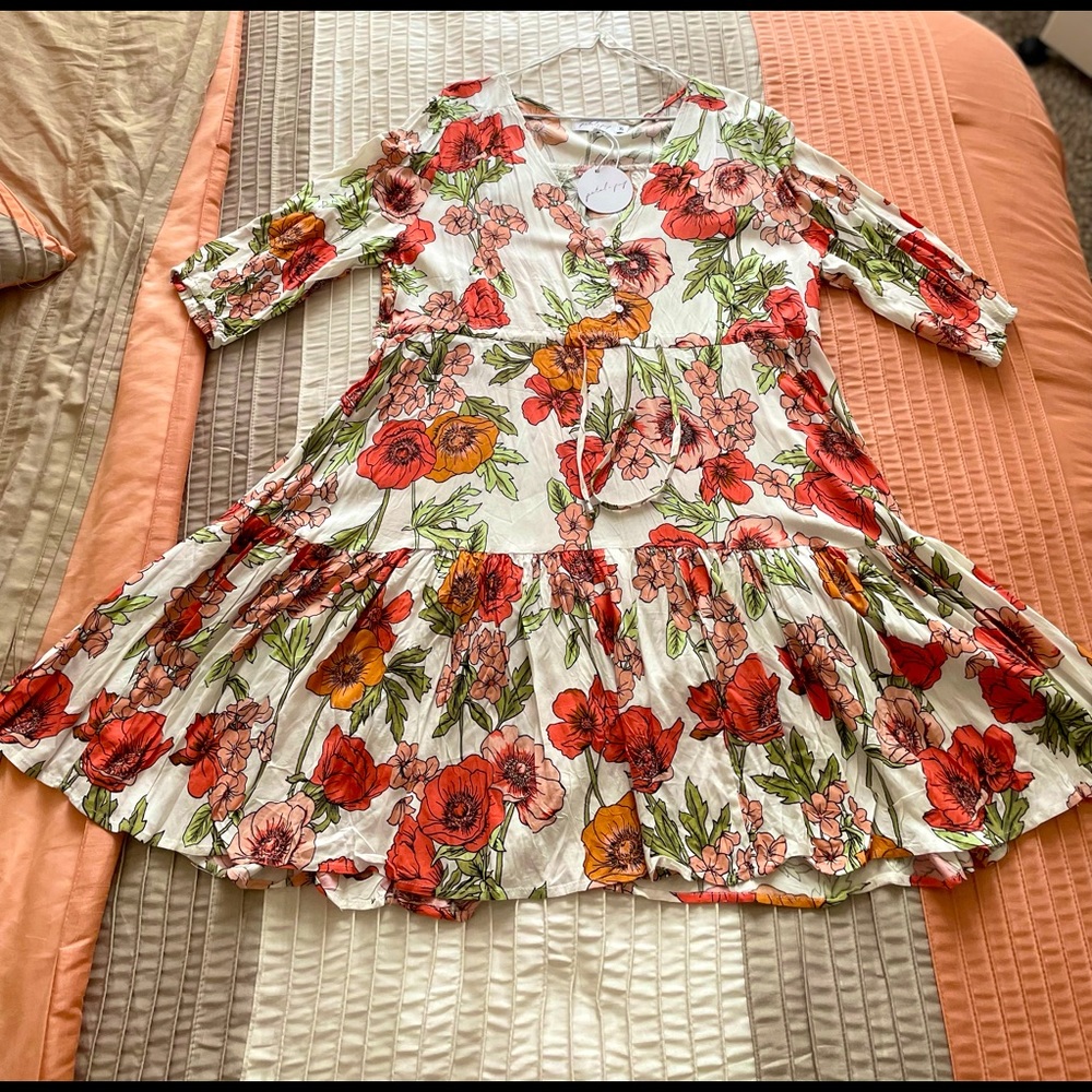 Petal and Pup White Floral Mini Dress